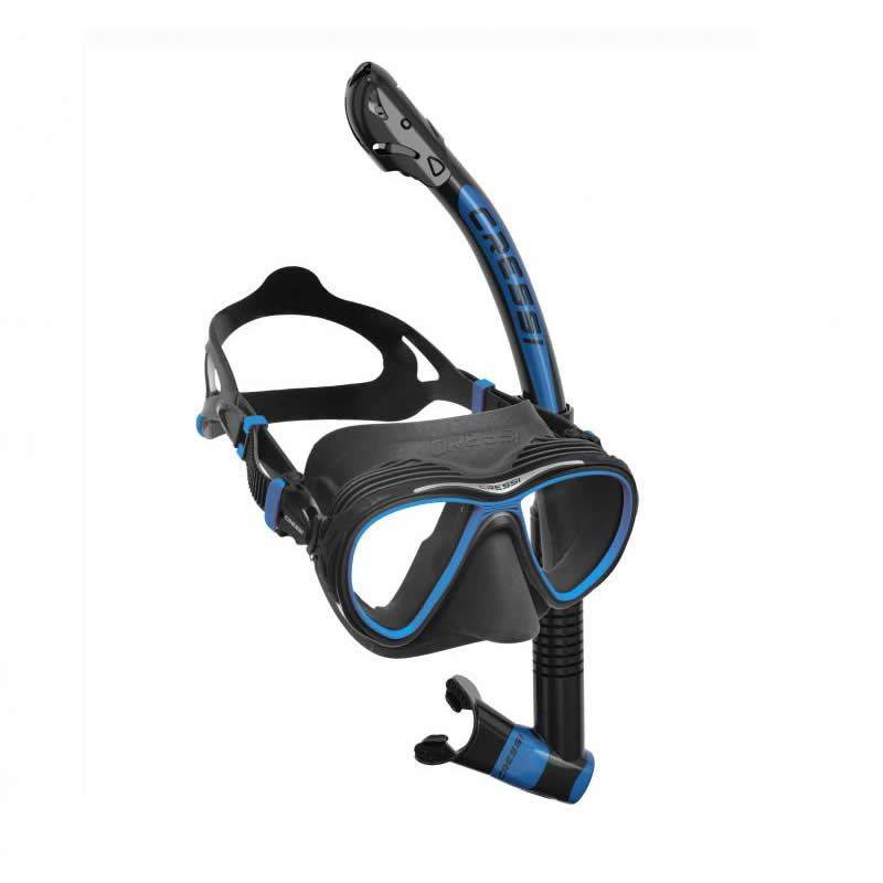 Cressi Kit Quantum Mask + Itaca Snorkel Black / Blue Scuba Diving
