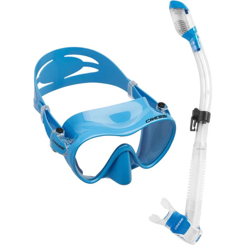 Cressi Set F1 Mask + Dry Snorkel Blue Scuba Diving Buy and Sales in ...