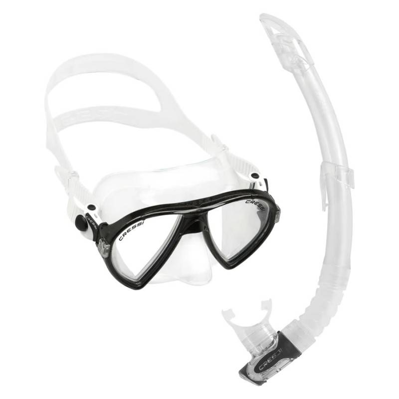 Cressi Set Ocean Vip Mask + Gamma Snorkel Clear / Black Scuba Diving ...