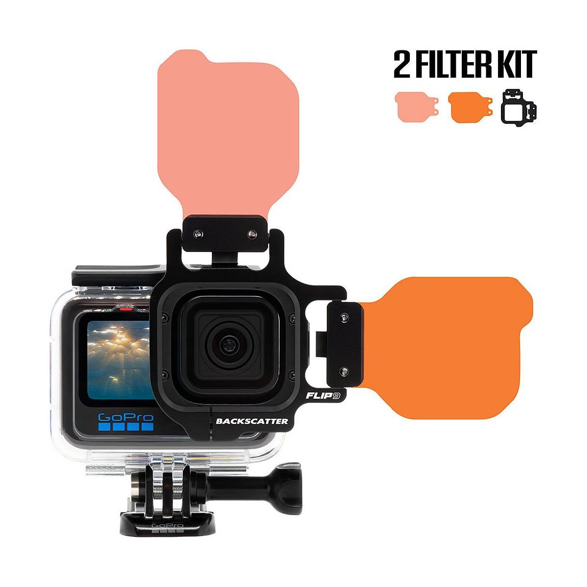 Backscatter Flip12 Kit 2 Filtros para Hero12/11/10/9/8/7/6/5 Comprar y  Ofertas de Buceo y Fotosub en Gidive Store