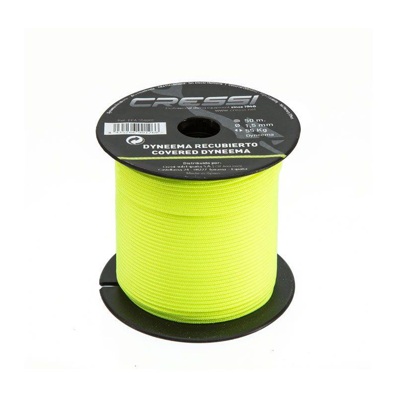 Cressi Dyneema Line with Cover 1.5mm Yellow (50m)