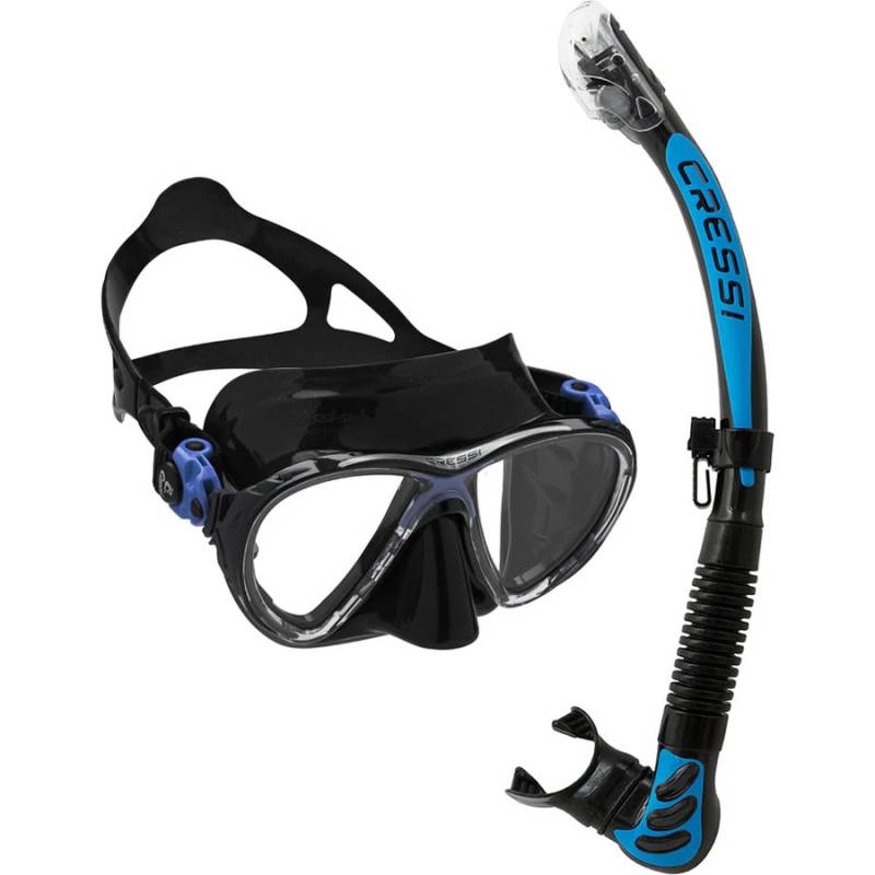 Cressi Set Evo Big Eyes Mask + Alpha Ultra Dry Snorkel Black / Blue ...